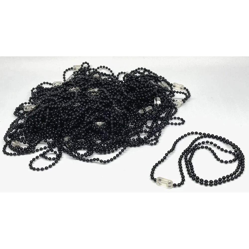 4mm Black Ball Bead Plastic Necklace Lanyard ID Badge‎ Holder 30